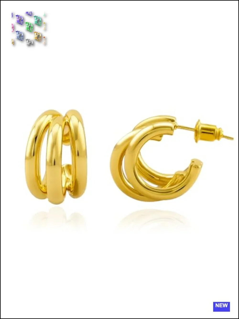 Chunky Gold Knot Earrings Statement Dangle Drop Earrings 14K Gold Plated